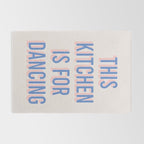 This Kitchen Is For Dancing (Blue Pink) Rug Gallery Image 2