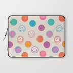 Retro Rainbow Smiling Faces Pattern Laptop Sleeve Gallery Image 1