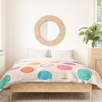 Retro Rainbow Smiling Faces Pattern Duvet Cover Gallery Image 3