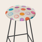 Retro Rainbow Smiling Faces Pattern Stool Gallery Image 2
