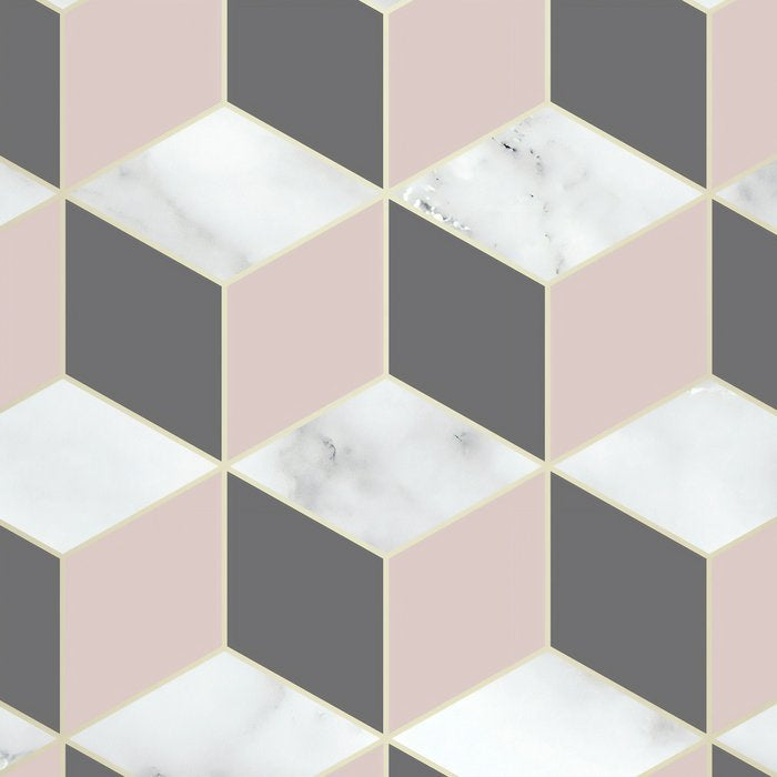 Geometric Art, Marble, Blush Pink, Gray, Abstract Art Coffee Mug Gallery Image 2