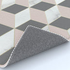 Geometric Art, Marble, Blush Pink, Gray, Abstract Art Rug Gallery Image 4