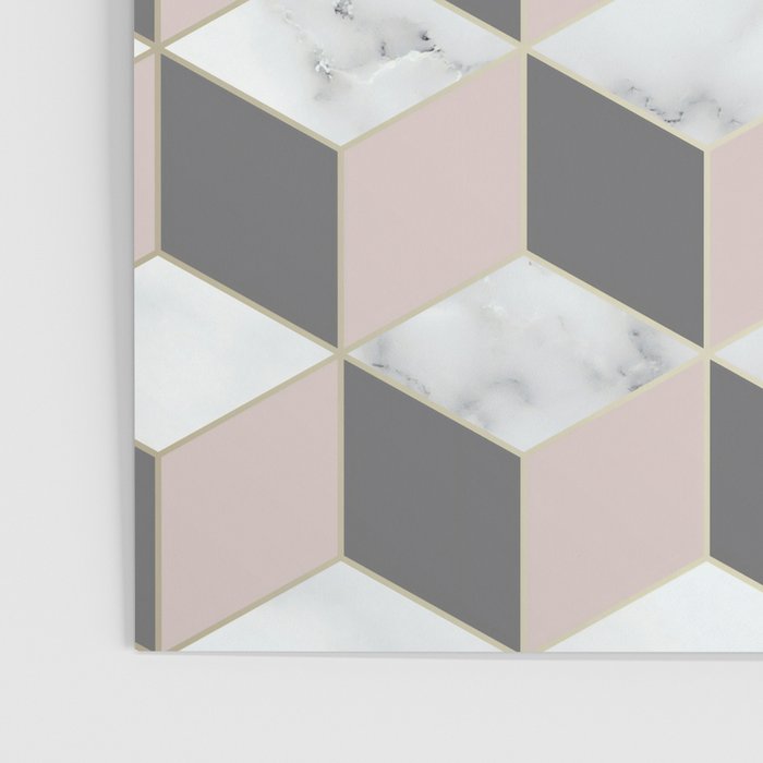 Geometric Art, Marble, Blush Pink, Gray, Abstract Art Poster Gallery Image 3