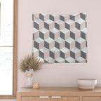 Geometric Art, Marble, Blush Pink, Gray, Abstract Art Wall Tapestry Gallery Image 2