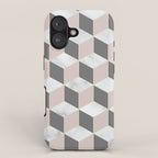 Geometric Art, Marble, Blush Pink, Gray, Abstract Art iPhone Case Gallery Image 1