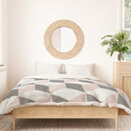 Geometric Art, Marble, Blush Pink, Gray, Abstract Art Duvet Cover Gallery Image 3