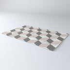 Geometric Art, Marble, Blush Pink, Gray, Abstract Art Rug Gallery Image 3