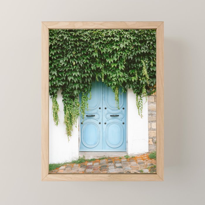 Montmartre Paris | The blue door  Mini Art Print Gallery Image 1
