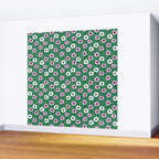 Abstract Poppies Pink & Green Wall Mural Gallery Image 2