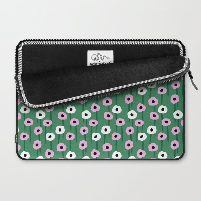 Abstract Poppies Pink & Green Laptop Sleeve Gallery Image 2