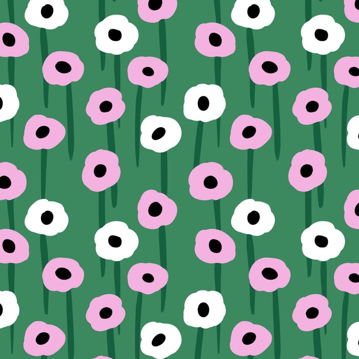 Abstract Poppies Pink & Green Coffee Mug Gallery Image 2