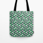 Abstract Poppies Pink & Green Tote Bag Gallery Image 1