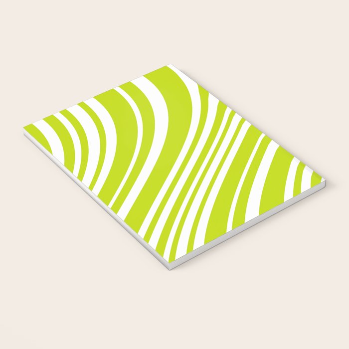 Wavy Stripes XXXVIII - Y2K Lime Green Notebook Gallery Image 3