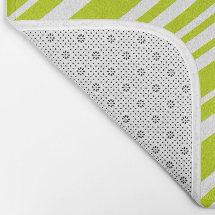 Wavy Stripes XXXVIII - Y2K Lime Green Bath Mat Gallery Image 2
