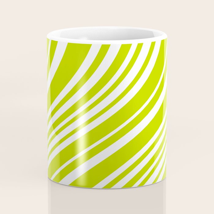 Wavy Stripes XXXVIII - Y2K Lime Green Coffee Mug Gallery Image 4