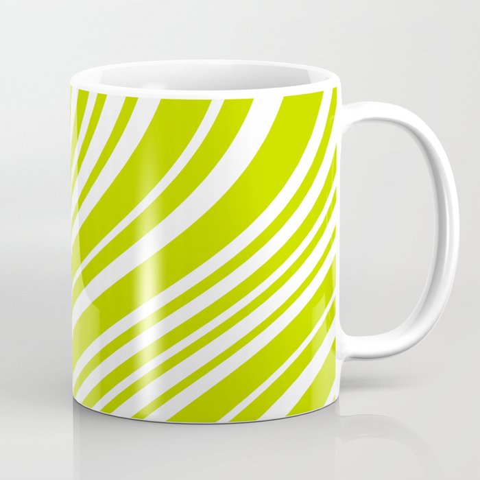 Wavy Stripes XXXVIII - Y2K Lime Green Coffee Mug Gallery Image 1