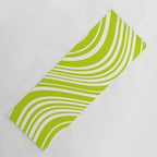 Wavy Stripes XXXVIII - Y2K Lime Green Yoga Mat Gallery Image 1