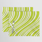 Wavy Stripes XXXVIII - Y2K Lime Green Placemat Gallery Image 1