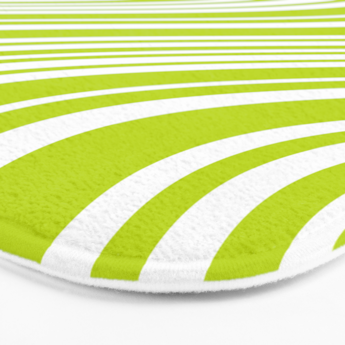 Wavy Stripes XXXVIII - Y2K Lime Green Bath Mat Gallery Image 3