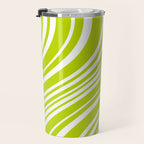 Wavy Stripes XXXVIII - Y2K Lime Green Travel Mug Gallery Image 3