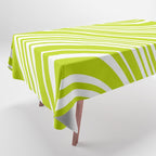 Wavy Stripes XXXVIII - Y2K Lime Green Tablecloth Gallery Image 1
