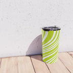 Wavy Stripes XXXVIII - Y2K Lime Green Travel Mug Gallery Image 4