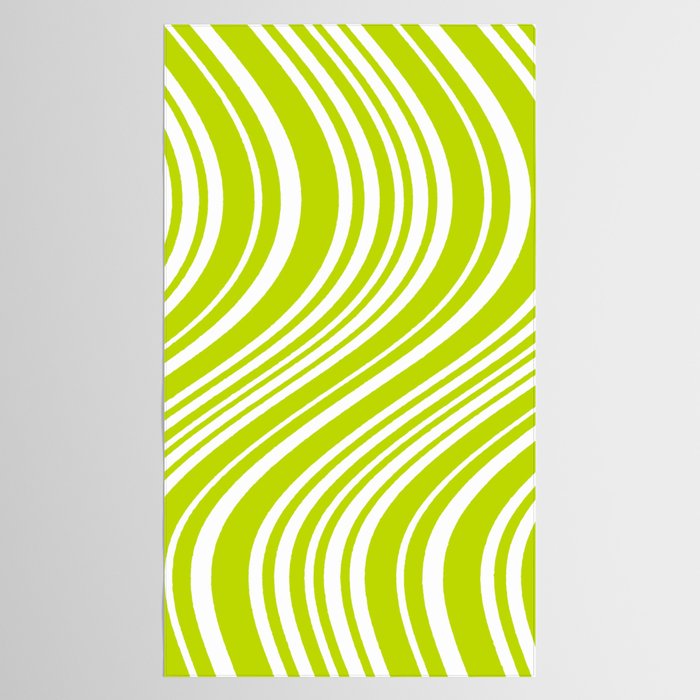 Wavy Stripes XXXVIII - Y2K Lime Green Tablecloth Gallery Image 2