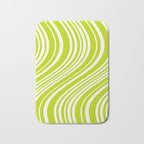 Wavy Stripes XXXVIII - Y2K Lime Green Bath Mat Gallery Image 1