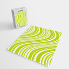 Wavy Stripes XXXVIII - Y2K Lime Green Jigsaw Puzzle Gallery Image 2