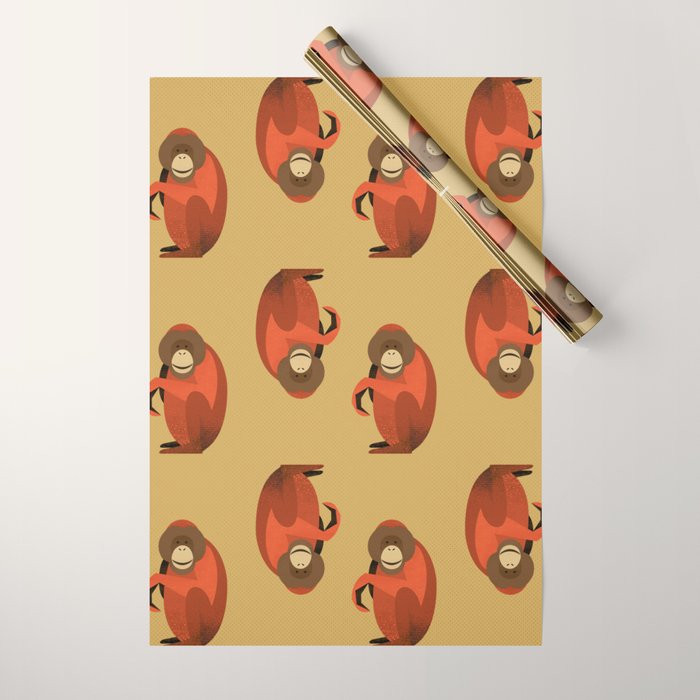 Whimsy Orangutan Wrapping Paper Gallery Image 1