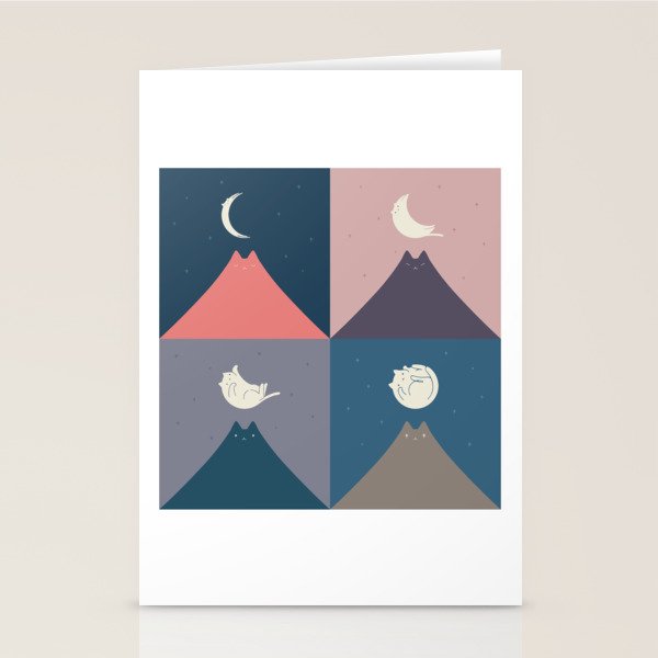 Moon Cat 2x2 Stationery Card Gallery Image 1