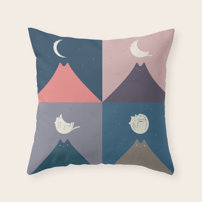 Moon Cat 2x2 Throw Pillow Gallery Image 6