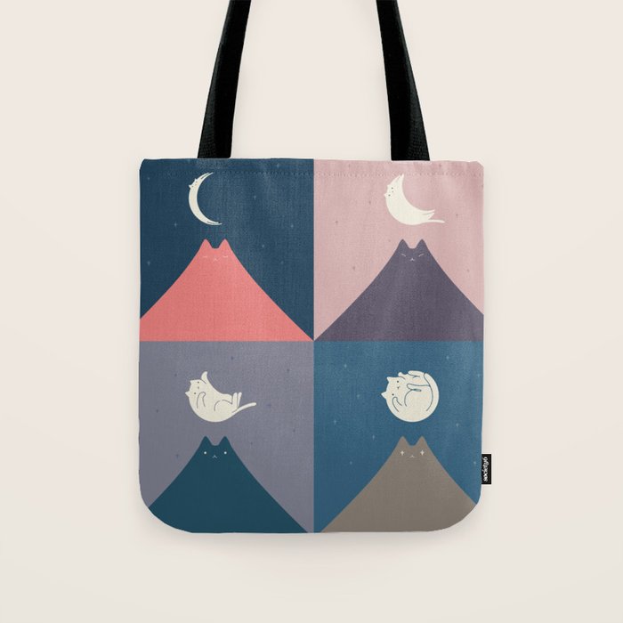Moon Cat 2x2 Tote Bag Gallery Image 1