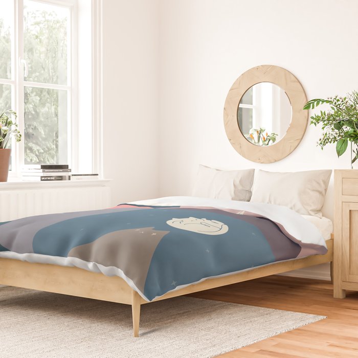 Moon Cat 2x2 Duvet Cover Gallery Image 2