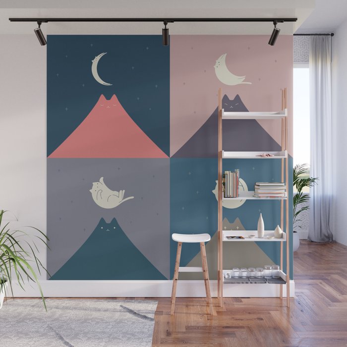 Moon Cat 2x2 Wall Mural Gallery Image 1