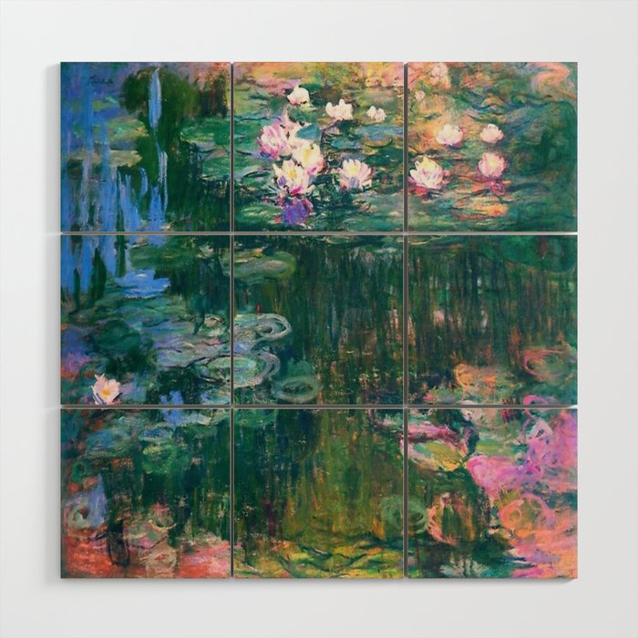 Claude Monet Water Lilies,Nymphéas Wood Wall Art Gallery Image 1