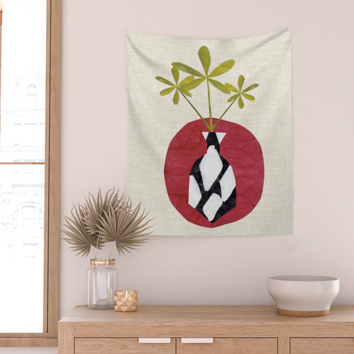 Red Moon Diamond Vase Wall Tapestry Gallery Image 2
