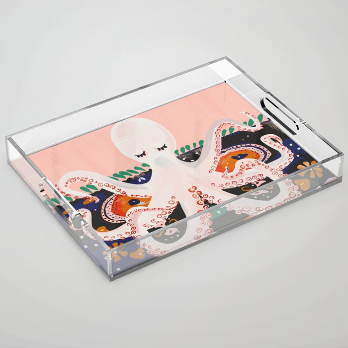 Meditating Octopus Acrylic Tray Gallery Image 1