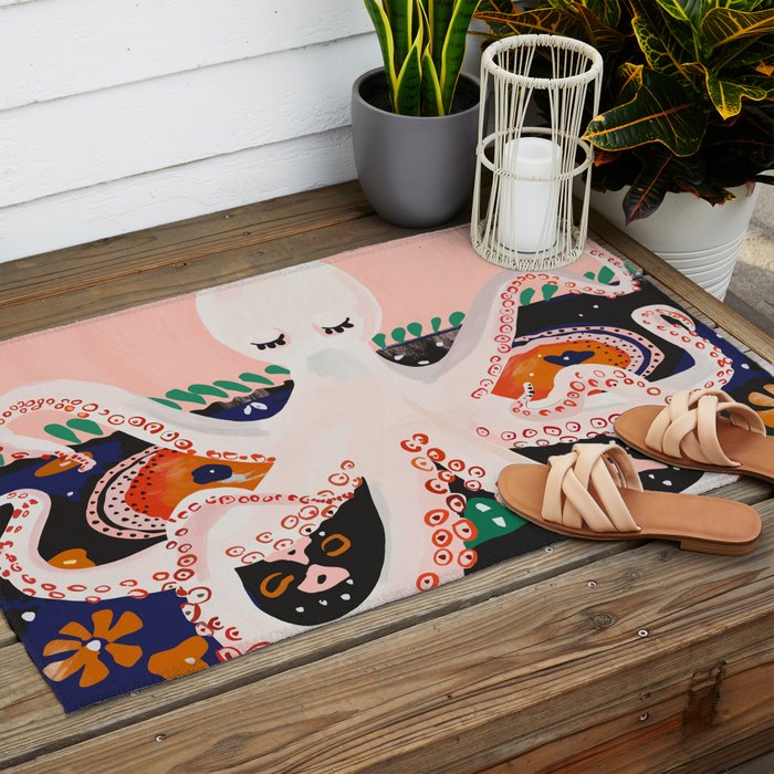 Meditating Octopus Outdoor Rug Gallery Image 2