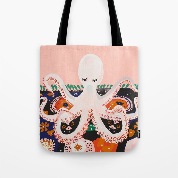 Meditating Octopus Tote Bag Gallery Image 1