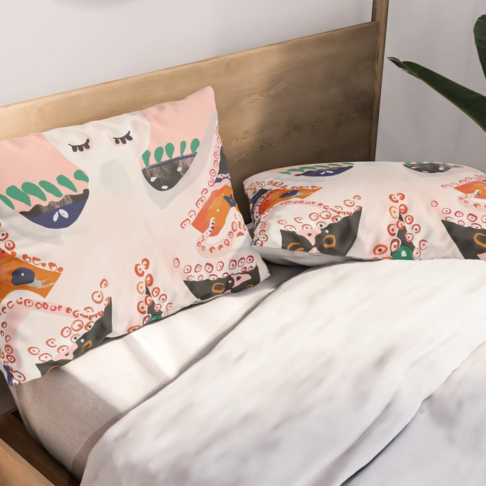 Meditating Octopus Pillow Sham Gallery Image 2