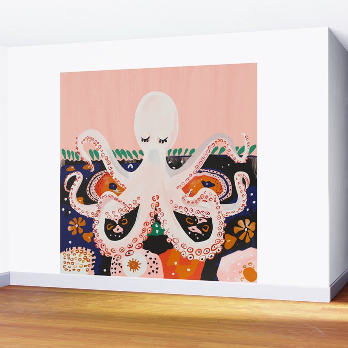Meditating Octopus Wall Mural Gallery Image 2