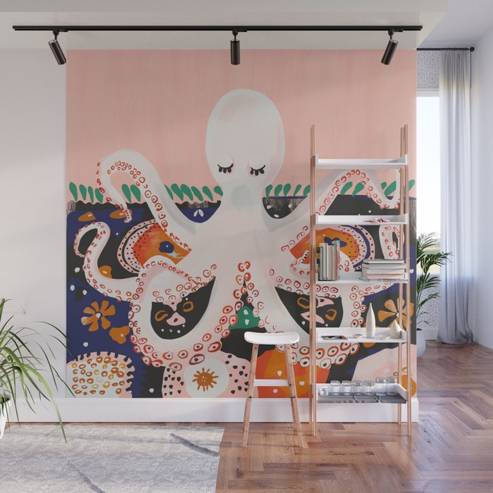 Meditating Octopus Wall Mural Gallery Image 1
