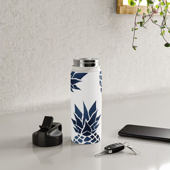 Pineapple Blue Denim Water Bottle Gallery Image 5