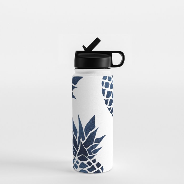 Pineapple Blue Denim Water Bottle Gallery Image 1