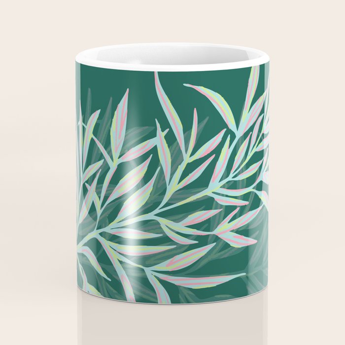 animal patterned Willow twig emerald Coffee Mug Gallery Image 4