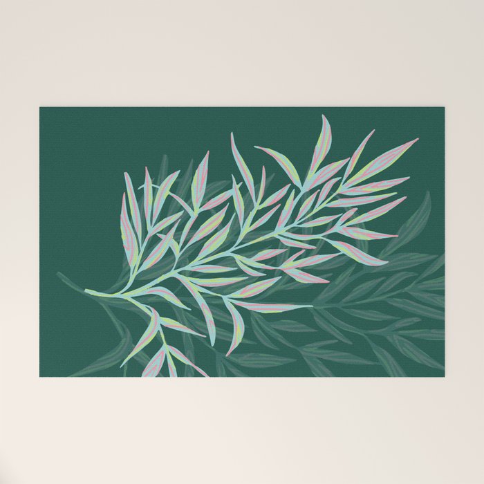 animal patterned Willow twig emerald Welcome Mat Gallery Image 1