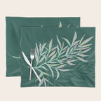animal patterned Willow twig emerald Placemat Gallery Image 1