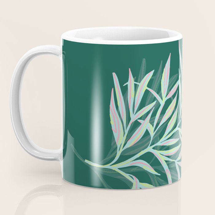 animal patterned Willow twig emerald Coffee Mug Gallery Image 3