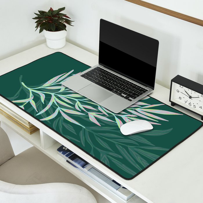 animal patterned Willow twig emerald Desk Mat Gallery Image 2